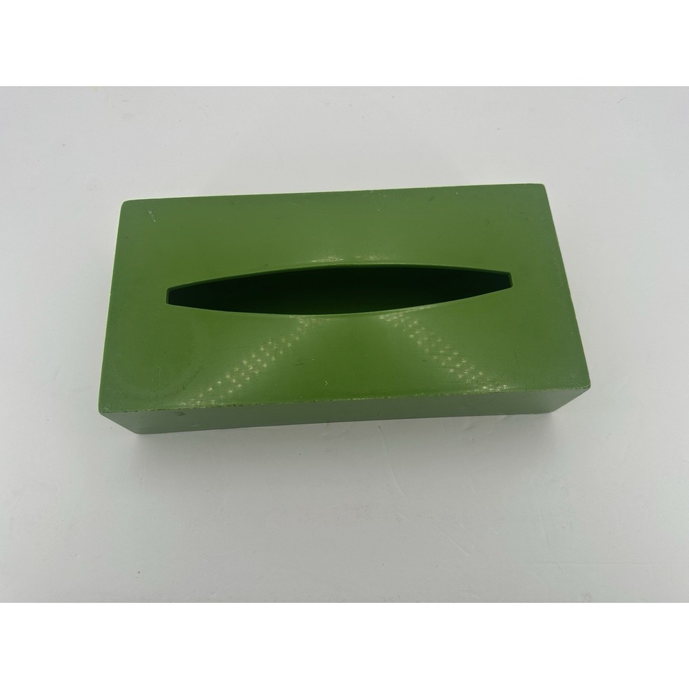 Green Tissue Holder Vintage Plastic